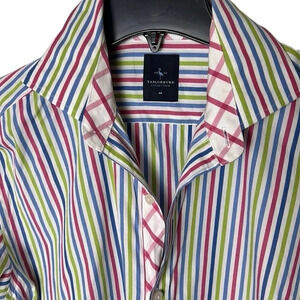- Tailorbyrd striped cotton shirt ,sz Med.Multi color,colorful,multimedia,2 tone